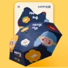 Hengdun Cute Girl Illustration three-fold umbrella, wooden handle, black rubber sun protection umbrella, UPF50+ cartoon print, all-weather umbrella, portable folding sun protection umbrella for commuting, female student can print LOGO details Picture